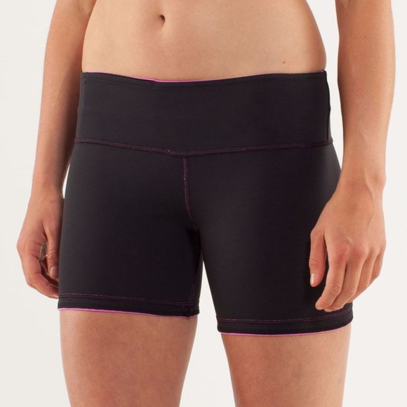 LULULEMON reverse groove bike short pink & black - Picture 2 of 8